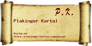 Plakinger Kartal névjegykártya